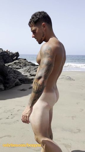 My Big Cock Exhibition in a Beach