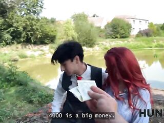 HUNT4K. Breasty tempted a stranger and banged him in front of her BF