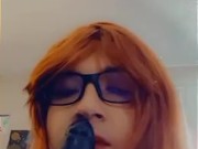 BBW TS swallowing bad dragon toy