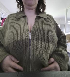 Cowgirl with big nipples shows off her tits
