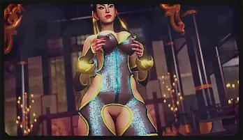 Busty Chun Li Bodysuit Solo Dance at Temple