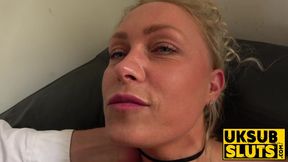Busty blonde MILF Nova Shields teases her natural tits and toys with herself