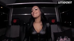 Stunning Brunette Mira Grey Gets Wild in the Backseat of a Bus - LETSDOEIT