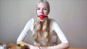 Young & flirtatious Polish babe's self-gag session! (Episode 1 of 2)