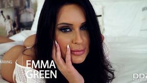 Emma Green flaunts massive tits and bald snatch