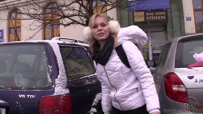 Cute European blonde babe gets picked up and fucked in POV