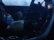 Sacha with big cock in his car