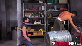 ”Apprentice Micky Mackenzie jerking off while gazing at a gay porn mag”