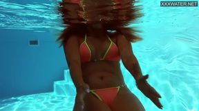 Hottest Petite Model with Perky Tits Dances Underwater in a Bikini