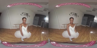 VRBangers.com-Sexy Ebony Ballerina gets her pussy stretched and fucked hard