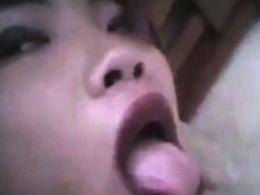 Asian Sissy wanking in bed