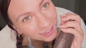 POV Blowjob: Blowing Bubbles on Big Dick ???? Sloppy BJ