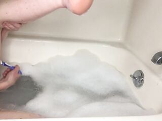 Myra takes a washroom and shaves her legs. - ASMR