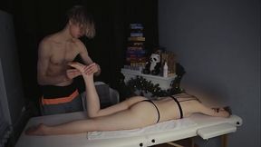 The therapeutic massage ended with an orgasm for her