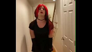 Goth Crossdresser Teasing