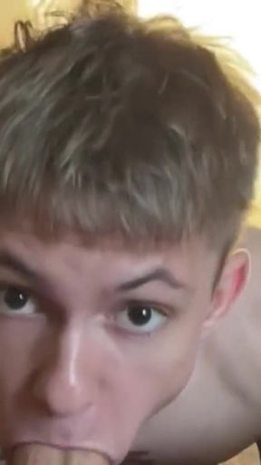 Thrilling moment from &quot;cute twink peeped as student jerked off his big cock after which the twink gave him a deep throat&quot;