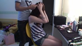 Bound Hairy Brunette Babe Toyed to Screaming Orgasm