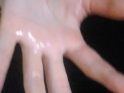 Transgirl Eating Gooey Globs of Cum w/Face Broke-Out from Electrolysis