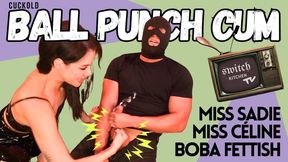 Ball Punch Cum - Cheating Dom Girlfriend Cucks her BF and gives him CBT