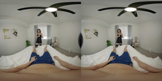 Stepmom VR porn teasing stepson's cock