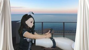 Hentai Maid's Outdoor Solo Session with Electric Massager