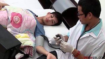 Asian twink gets examined and breeded from behind by doctor