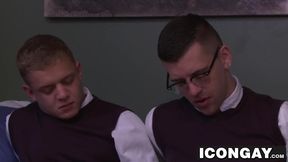 Study buddies Ian and Josh Stone having rough anal sex