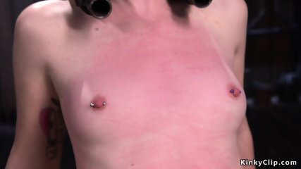 Redhead in bondage hard caned