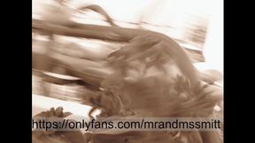 Russian hot milf has multiple orgasms from public sex on a swing