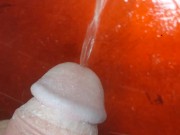 Uncut boy peeing in sink
