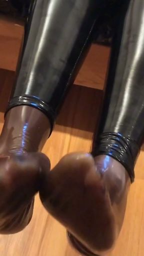 Dressing in Latex for Fetish Session   Clip 3