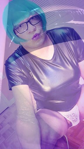 sissy slut shemale KANDI DOES DOUBLE DILDO ANAL GAPE ASS PLAY