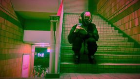 Kawaii Trans Slut Fingers Ass to Shaking Stairwell Gush