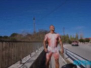 cyclist in spandex gets cruised