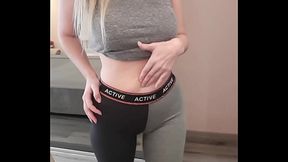 Pissed my yoga pants while belly tickling