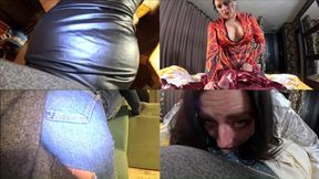 Caged MILF Dance. Red Lingerie, Bodystocking and Bar Grinding Tease