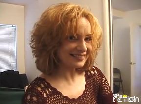 Mature woman gets her hairy pussy shaved and fucked by younger dude