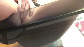 Squirting On A Glass Table THERAWHONEY