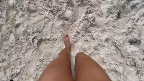 Watch my feet as I walk down the beach