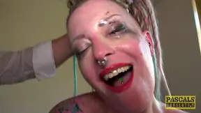 Tattooed Girl's Piggy Mouth Loves Wrapping Around His Stiff Dick for Pleasure