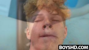 Lecio Mar's curly hair bounces as he strokes his long cock