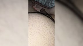 Step mom's feet get fucked by her boyfriend in bed