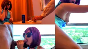 Italian MILF cuckolds husband with waiter in hotel room