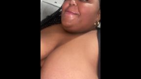 EBONY BBW dolled up sucking dick sloppy