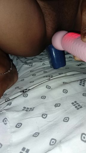 Inserting the bottle deep into the