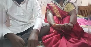 Desi couple&#039;s first night video. Full hindi audio with loud moaning