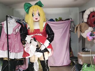 Kigurumi Mask Crotch Breathing Tubes PVC Cosplay Breathplay Vibraitor