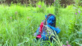 Avatar Monika Fox Big Prolapse, Hard Dildo Anal and Pussy Fuck, Squirt in Nature