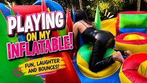 Playing on My Inflatable in Shiny Latex!
