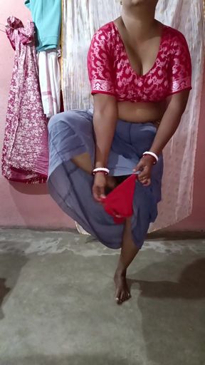 Yellow Saree Dropping Solo Sfw